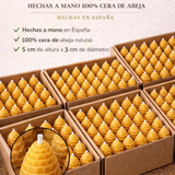 L'ABELLAMEL Bougies en cire d'abeille 5x3cm en boîtes de 36 unités