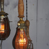 Set of 5 industrial portable work lights from the USA, used in New York cellars