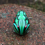 Petite grenouille en étain jouet