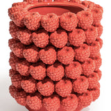 Grand vase en céramique à motif framboise multicolore