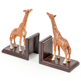 Paire de serre-livres girafe en fonte patinée
