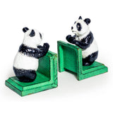Paire de serre-livres en fonte antiquaire avec pandas