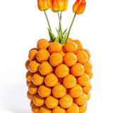 Vase en céramique extra-large orange multi
