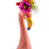 Grand vase à tête de flamant rose en céramique