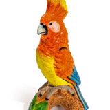 Vase en céramique Perroquet orange sur perchoir