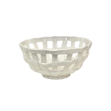 Panier ceramic rond blanc D22,6 H10,8cm