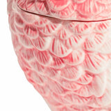 Bocal/Vase de Rangement en Céramique Rose & Blanc en Forme de Perroquet
