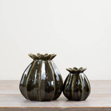 Vase Vert à Graines de Pavot, 16 cm