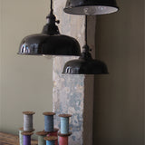 abat jour emaille lampe industrielle noire