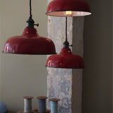 abat jour emaille lampe industrielle rouge