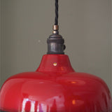 abat jour emaille lampe industrielle rouge