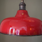 abat jour emaille lampe industrielle rouge