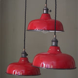 abat jour emaille lampe industrielle rouge