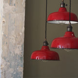 abat jour emaille lampe industrielle rouge