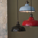 abat jour emaille lampe industrielle rouge
