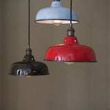 abat jour emaille lampe industrielle rouge