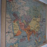 ancienne affiche scolaire vidal lablache asie politique