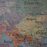 ancienne affiche scolaire vidal lablache asie politique