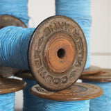 1 ancienne bobine bois COUTIER couleur bleu clair