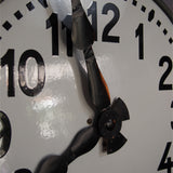 old large station clock with enamel dial