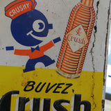 buvez crush ancienne grande Tole publicitaire année 1960