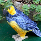 Bocal/vaste en céramique perroquet jaune et bleu