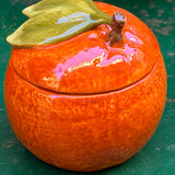 Bocal de rangement orange en céramique