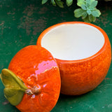 Bocal de rangement orange en céramique