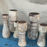 bougeoir en bois sculpté