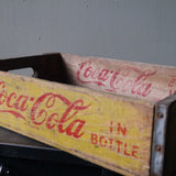 1 caisse bois brasserie café USA Coca Cola jaune
