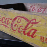 1 caisse bois brasserie café USA Coca Cola jaune