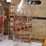 ancienne consigne bouteille en verre au bon lait marron