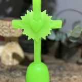 Coeur de lumiere vert fluo , Ciergerie des Premontrés