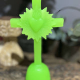 Coeur de lumiere vert fluo , Ciergerie des Premontrés