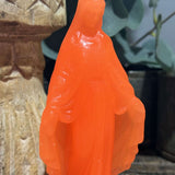 Vierge mini miraculeuse orange fluo , Ciergerie des Premontrés