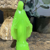 Vierge mini miraculeuse vert fluo , Ciergerie des Premontrés