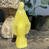 Miraculous Virgin Mary miniature yellow candle, Premontrée Candle Shop