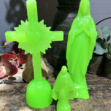 Coeur de lumiere vert fluo , Ciergerie des Premontrés