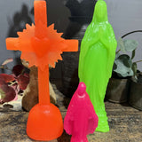 Coeur de lumiere vert fluo , Ciergerie des Premontrés