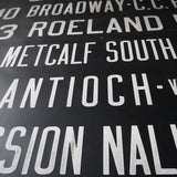 Great decor! Very large banner depicting a bus destination in the USA, Florida route, 1960s/70s.