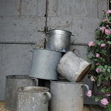 Pot en zinc, ideal cache pot plante petit modele