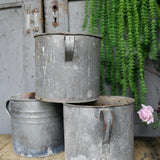 Pot en zinc, ideal cache pot plante petit modele