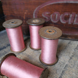 Lot of 4 spools from the old Lyon spinning mills / pink