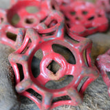 Lot of old red factory valves, lot 8