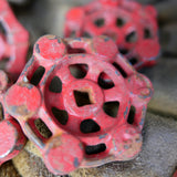 Lot of old red factory valves, lot 2