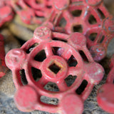 Lot of old red factory valves, lot 2