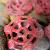 Lot of old red factory valves, lot 2