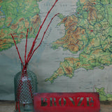 antique stencil marking for museum crate transport / bronze