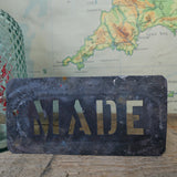 Vintage stencil marking for museum crate transport / Made