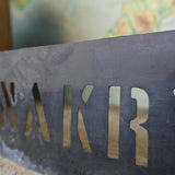 old stencil marking for museum crate transport / Conakry